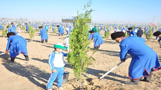 Türkmenistan’da ağaçlandırma seferberliği