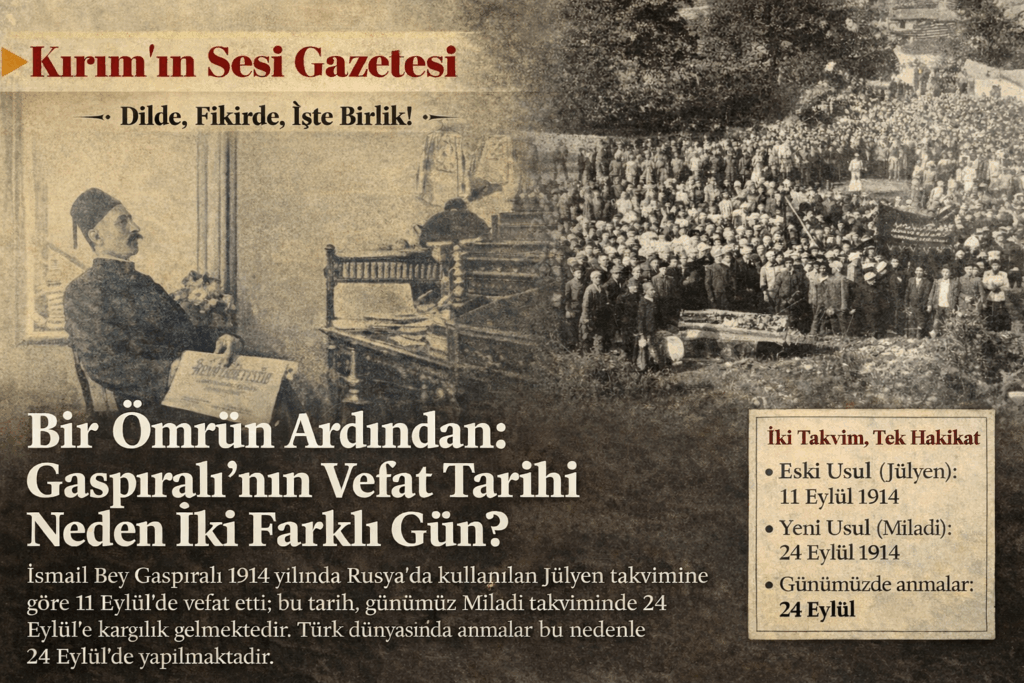 Gaspıralı'nın vefatı ve takvim farkı