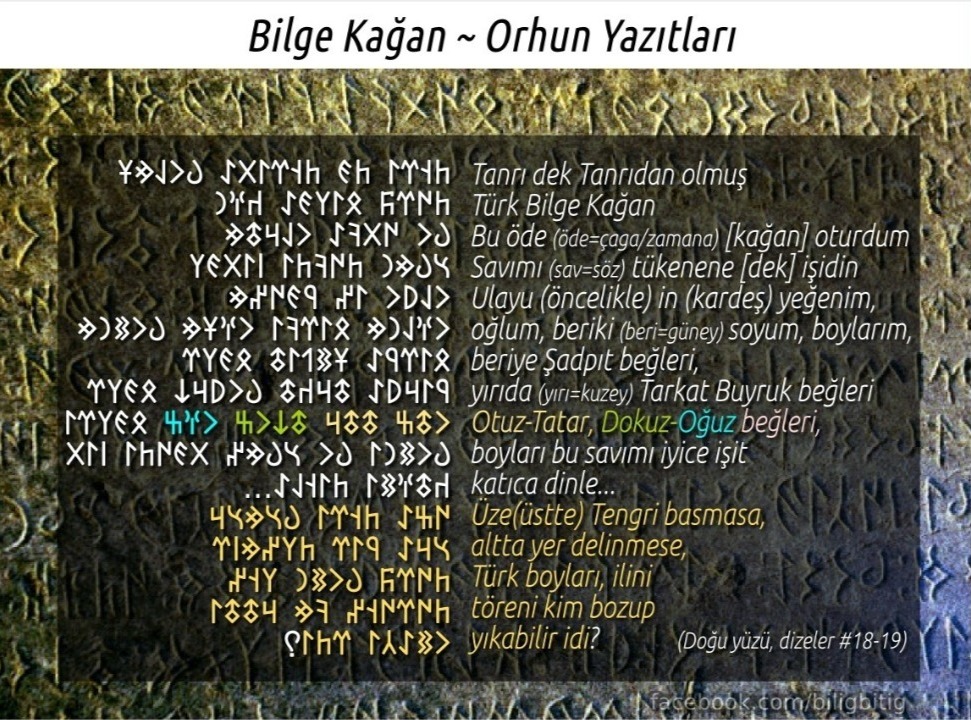 bilge kağan orhun yazıtları