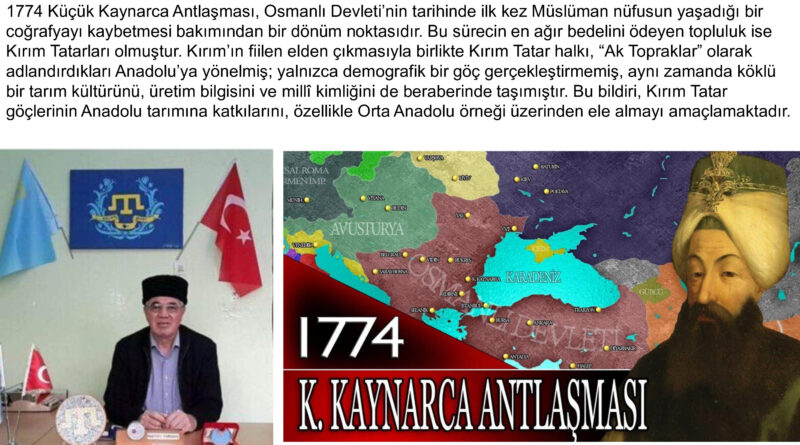 Küçük Kaynarca Antlaşması Sonrasında Kırım Tatar Göçleri ve Anadolu Tarımına Katkıları: Kimlik, Hafıza ve Üretim Kültürü