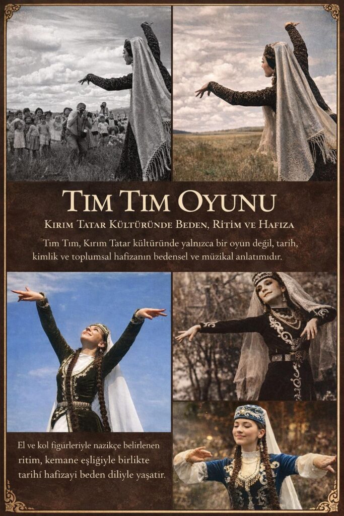 Sahne Alanı Tım Tım Oyunu, geleneksel icrasında: Açık alanlarda (meydan, köy ortası,Kapalı mekânlarda (ev içi, kış toplantıları, kültürel meclisler) sahneye konulabilir.