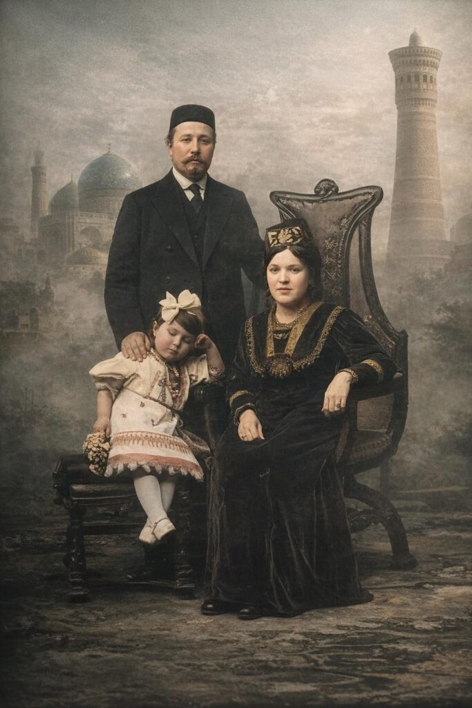 Abdulla Şemsutdinov eşi ve çocuğuyla birlikte.

Bir aile fotoğrafı…
