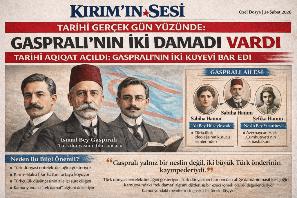 İsmail Bey Gaspıralınıñ küyevi yalnız Nesib Bey Yusufbeyli degil.
Ali Bey Hüseyinzade de Gaspıralınıñ küyevidir.