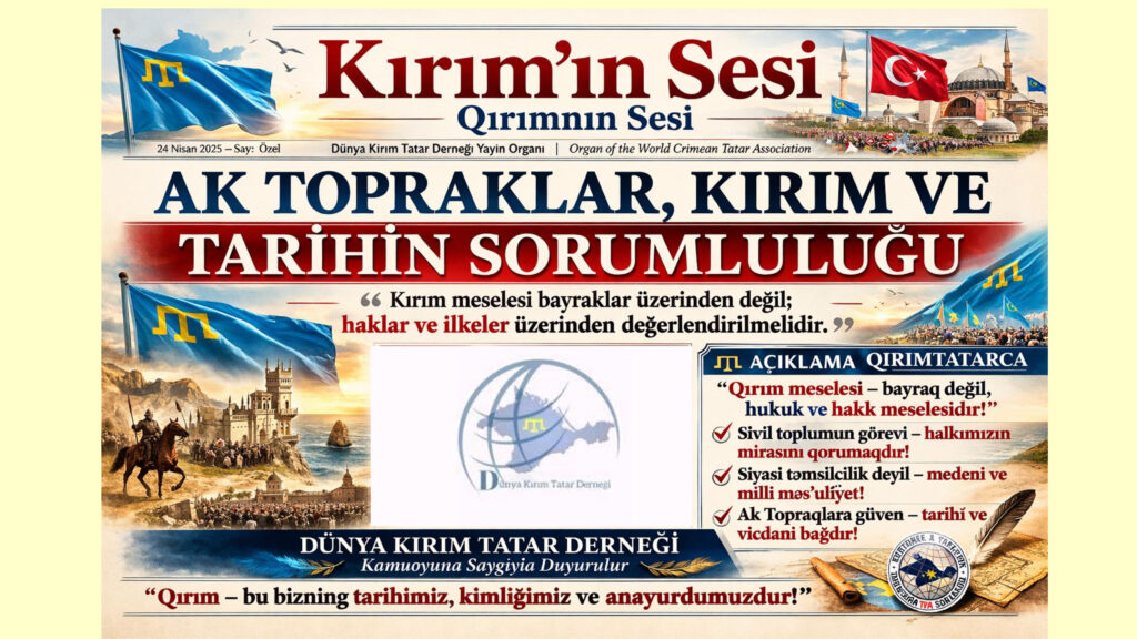 Kırım Tatarları olarak bayrağımız tarak tamgalı gök bayraktır ve tarihî hafızamızın simgesidir.