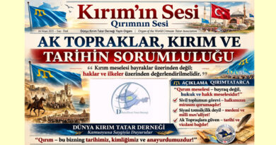 Kırım Tatarları olarak bayrağımız tarak tamgalı gök bayraktır ve tarihî hafızamızın simgesidir.