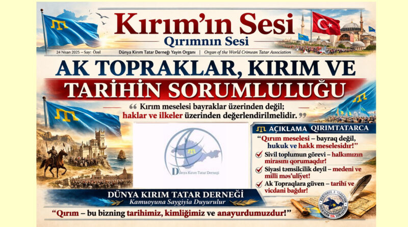 Kırım Tatarları olarak bayrağımız tarak tamgalı gök bayraktır ve tarihî hafızamızın simgesidir.