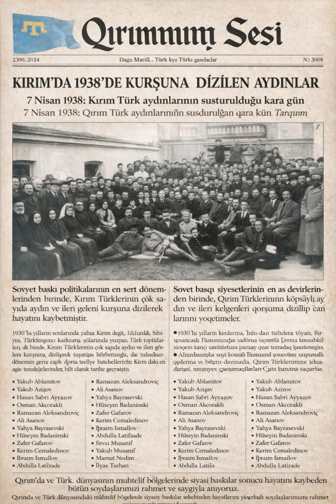 Bu aydınlar, Kırım Türklerinin millî hafızasında ilim, kültür ve fikir hayatının öncü şahsiyetleri olarak yaşamaya devam etmektedir.

Kırım’da ve Türk dünyasının muhtelif bölgelerinde siyasî baskılar sonucu hayatını kaybeden bütün soydaşlarımızı rahmet ve saygıyla anıyoruz.