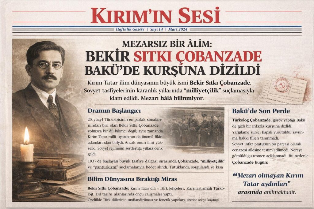 Mezarsız Bir Âlim: Bekir Sıtkı Çobanzade Bakü’de Kurşuna Dizildi