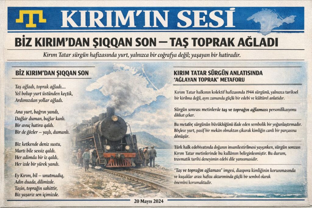BİZ KIRIM’DAN ŞIQQAN SON — TAŞ TOPRAK AĞLADI