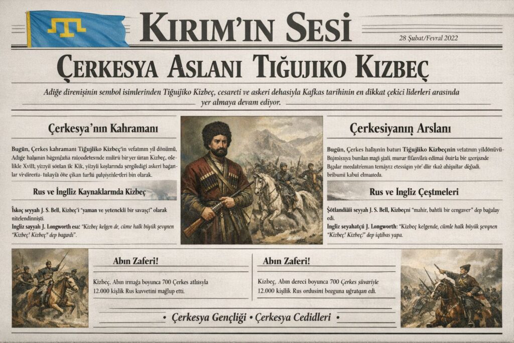 Bugün Kafkas dağları, Adığe direnişinin bu mümtaz komutanının izlerini taşımayı sürdürmektedir. Tığujıko Kızbeç’in askerî kabiliyeti, cesareti ve vatan bağlılığı, yalnızca Çerkes tarihinin değil, Kafkasya’daki direniş geleneğinin de başlıca referans noktalarından biri olmayı sürdürmektedir.
