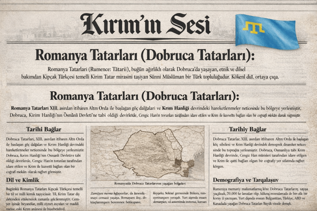 Romanya Tatarları Dobruca Tatarları Tarihî Köken