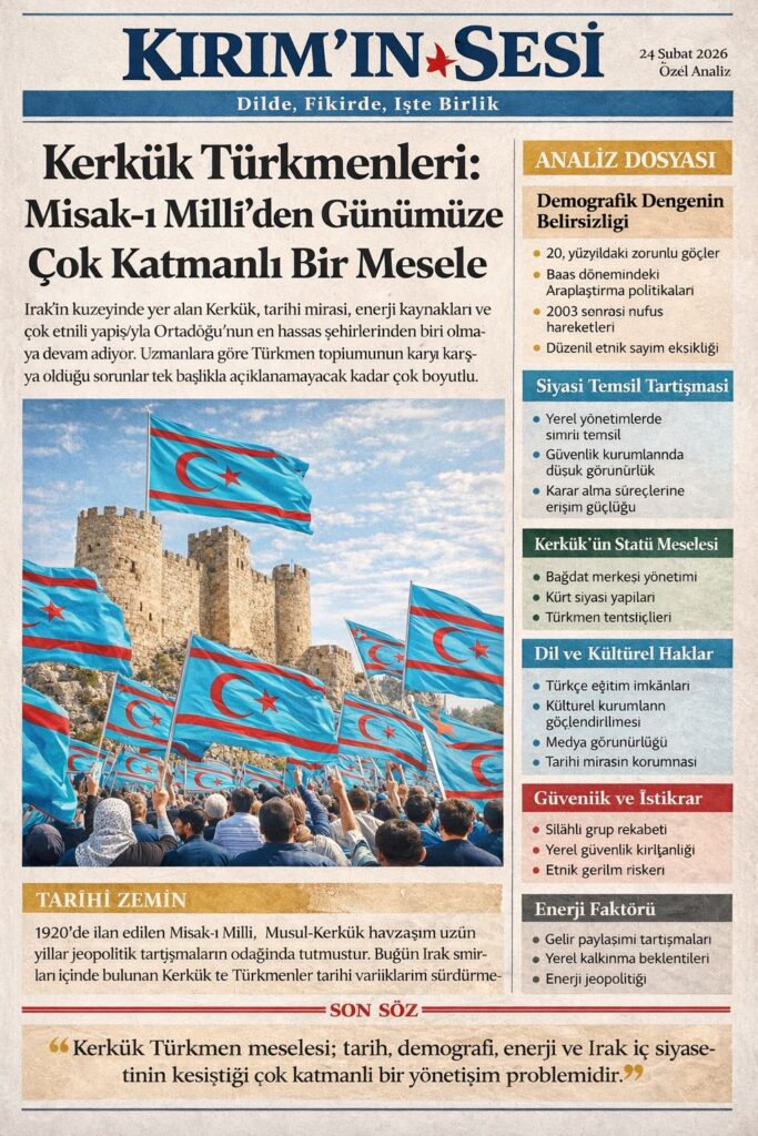 Kerkük, bir petrol kuyusu değildir. Kerkük, bir pazarlık masası maddesi değildir. Kerkük, tarihî hafızası olan bir Türk şehridir.