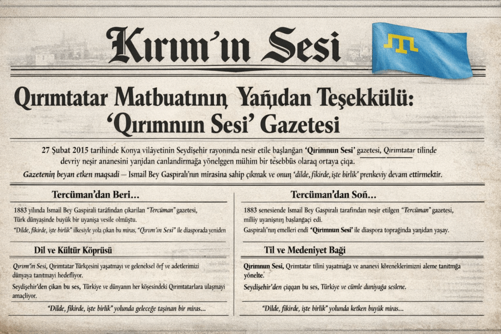 “Qırımnın Sesi” sıradan bir gazete degil.
Bu — sürgünge rağmnen sönmegen bir milletniñ sesidir.
Bu — Gaspıralı’nıñ emelleriniñ XXI asırdaki devamıdır.
Bu — kimlikniñ, tilniñ ve tarihniñ muhafazasıdır.