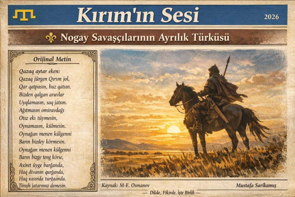 Sefer Yolunda Bir Ağıt: Nogay Savaşçılarının Vasiyeti