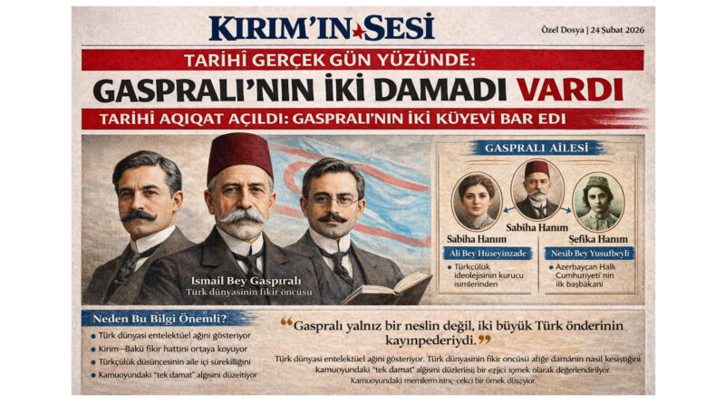 Ali Bey Hüseyinzade Gaspıralı’nın kızı Sabiha Hanım ile evlenmiştir. Türkçülük düşüncesinin kurucu isimlerinden biridir. “Türkleşmek, İslamlaşmak, Muasırlaşmak” fikrinin mimarlarındandır. Nesib Bey Yusufbeyli Gaspıralı’nın diğer kızı Şefika Hanım ile evlenmiştir. Azerbaycan Demokratik Cumhuriyeti’nin ilk başbakanıdır. Azerbaycan devlet geleneğinin kurucu şahsiyetleri arasındadır.