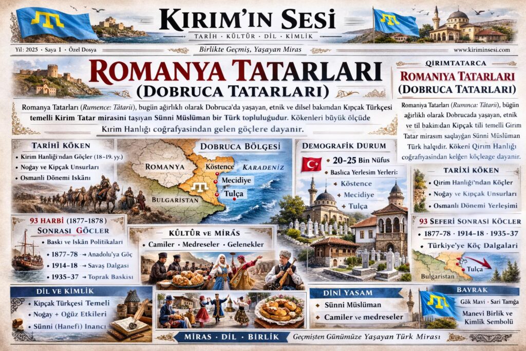 Günümüzde Romanya’daki Tatarlar resmî azınlık statüsüne sahiptir. Nüfusları yaklaşık olarak: 20.000–25.000 civarında (tahminî)