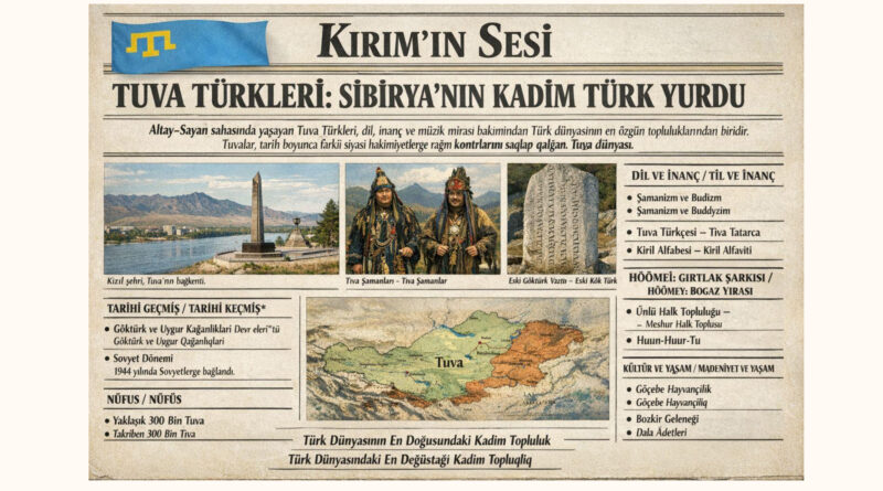 Altay–Sayan sahasında yaşayan Tuva Türkleri, dil, inanç ve müzik mirası bakımından Türk dünyasının en özgün topluluklarından biridir.
