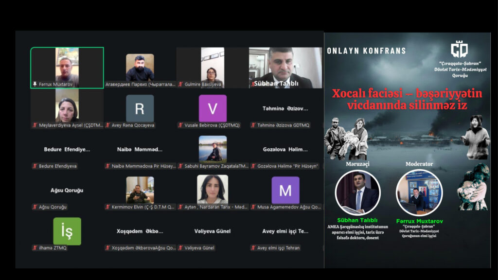 Onlayn konfransda AMEA Şərqşünaslıq institutunun aparıcı elmi işçisi, tarix üzrə fəlsəfə doktoru, dosent Sübhan Talıblı eləcə də Mədəni İrsin Qorunması, İnkişafı və Bərpası üzrə Dövlət Xidmətinin tabeliyində fəaliyyət göstərən qoruqların əməkdaşları iştirak ediblər.