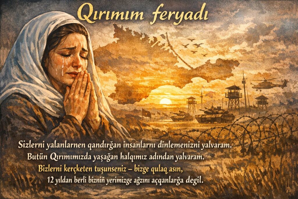 Qırımdaki halqnıñ çoqusu tilini, dinini ve medeniyetini kaybetme tehlikesi belän yüzleşedi. Tışta yaşağan Qırım Tatarları, vatandašlarnıñ yaşayışından giderek uzaklaşa. Türkiye, Ukraina ve Rumınıya’daki diaspora cemaatniñ yazğanları hem samimi yardımlarnı körsetedi hem de boş vaadler qarşısında yaşağan hayal kırıklığını açığa çıkardı