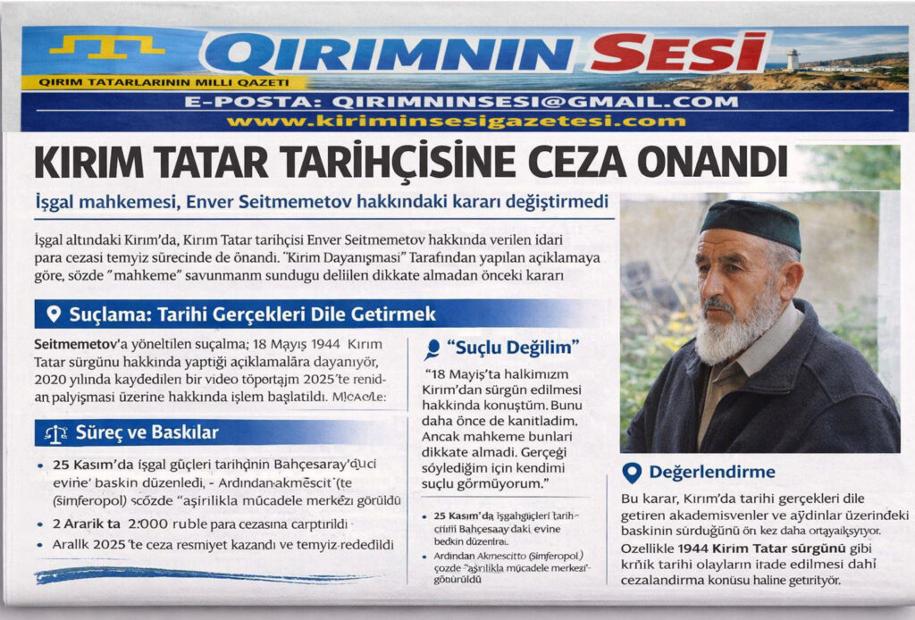 Kırım Tatar tarihçisi Enver Seitmemetov Qırımtatar