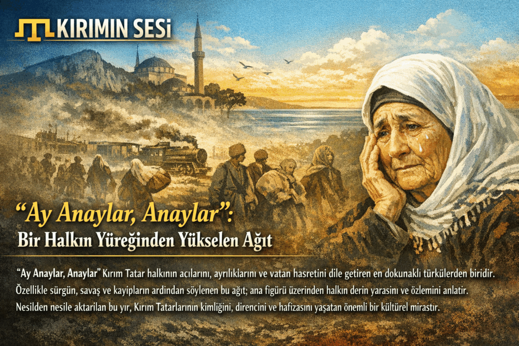 Özellikle vatanından koparılan veya sevdiklerini belirsizliğe uğurlayan insanların derin kederini yansıtır. Şarkıdaki o naif ama sitemkar üslup, Kırım Tatar kültürünün duygusal derinliğini çok iyi özetler. Dinlerken insanın boğazını düğümleyen o meşhur "anay" (anne) nidası, sadece bir kişiye değil, aslında kayıp bir vatana duyulan özlemi de temsil eder.