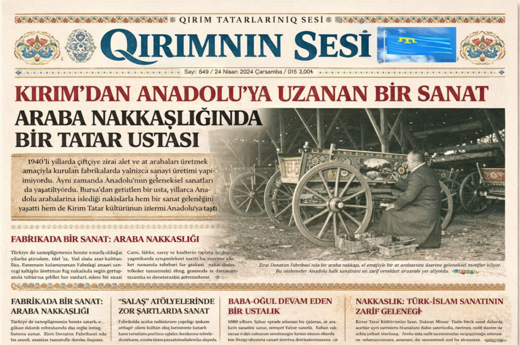 KIRIM’DAN ANADOLU’YA UZANAN BİR SANAT ARABA NAKKAŞLIĞINDA BİR TATAR USTASI NUMAN BALICA