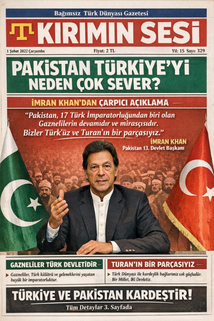 Pakistan, 17 Türk imparatorluğundan biri olan Gaznelilerin devamıdır ve mirasçısıdır. Bizler Türk’üz ve Turan’ın bir parçasıyız.