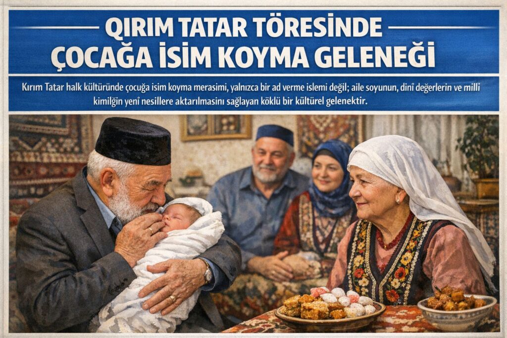 Kırım Tatarları için isimler sadece bir kimlik değil, aynı zamanda tarihî hafızanın bir parçasıdır. Özellikle sürgün yıllarında dahi çocuklara verilen isimler, milletin kimliğini ve inancını yaşatmanın bir yolu olmuştur. Bu nedenle isim koyma geleneği, Kırım Tatar kültürünün en önemli törelerinden biri olarak günümüze kadar ulaşmıştır.