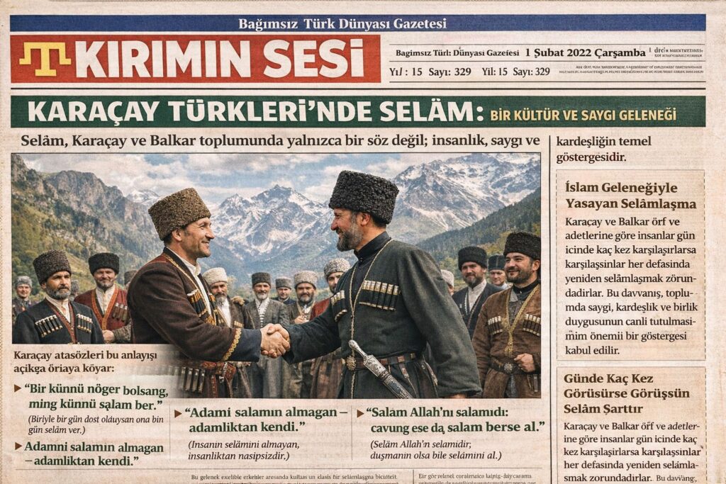 Selâm, Karaçay ve Balkar toplumunda yalnızca bir söz değil; insanlık, saygı ve kardeşliğin temel göstergesidir.