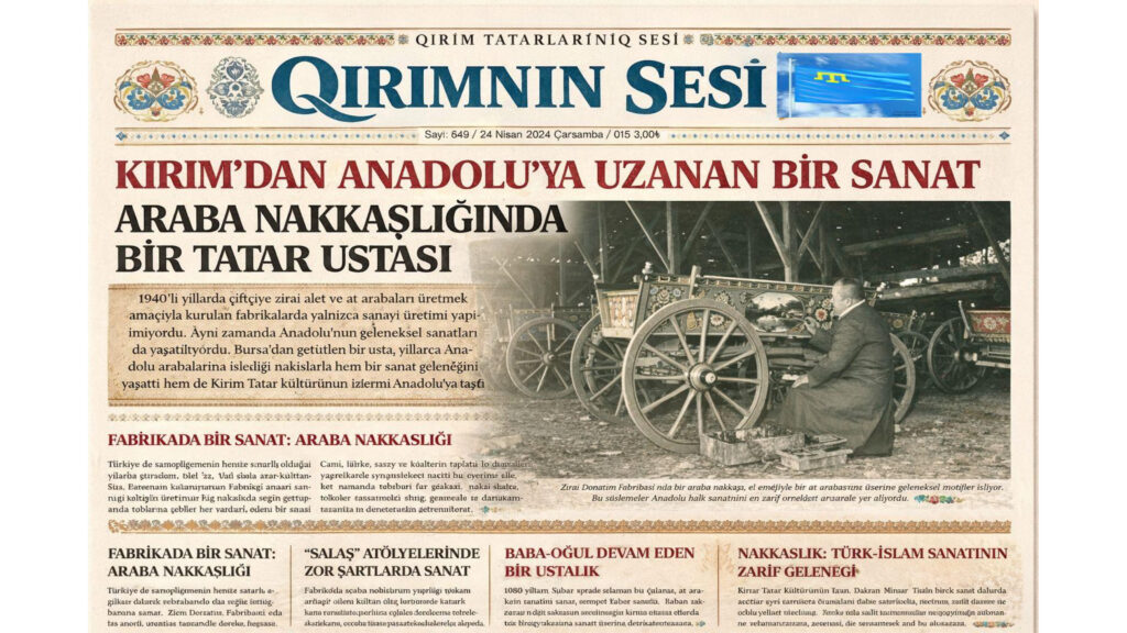 Bu nakışlar yalnızca bir süsleme değil; Türk-İslam sanatının ve Kırım Tatar kültürünün Anadolu’daki izlerini taşıyan canlı bir mirastır. Osmanlı sarayında çalışan nakkaşlar, minyatürden tezhibe kadar birçok sanat dalında eserler üretmiş ve Türk sanatının gelişmesinde önemli rol oynamıştır.
