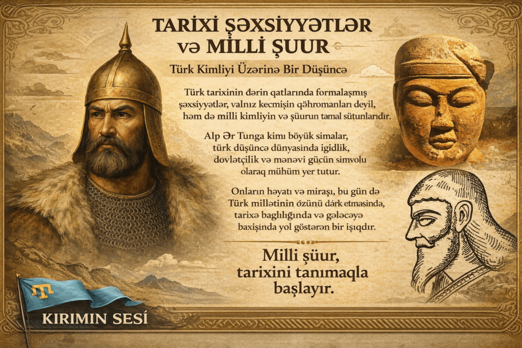 Tarixi Şəxsiyyətlər və Milli Şüur: Türk Kimliyi Üzərinə Bir Düşüncə Türk tarixinin dərin qatlarında formalaşmış,Türk düşüncə dünyasında mühüm yer tutmuşdur.