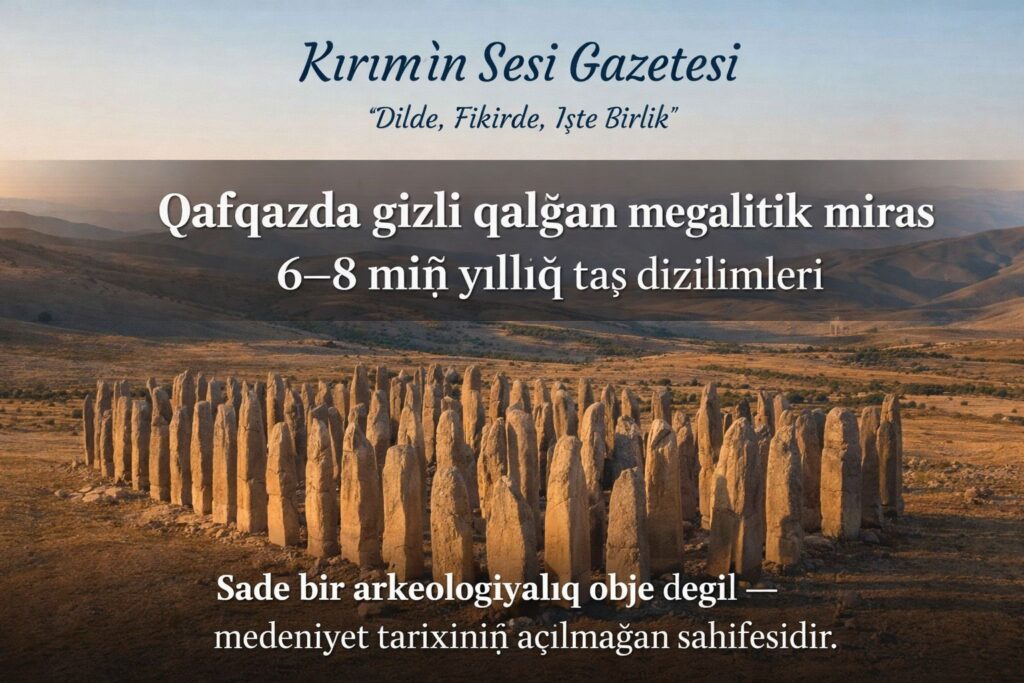 Qafqazda gizli qalğan megalitik miras 6–8 miñ yıllıq taş dizilimleri neyi añlata