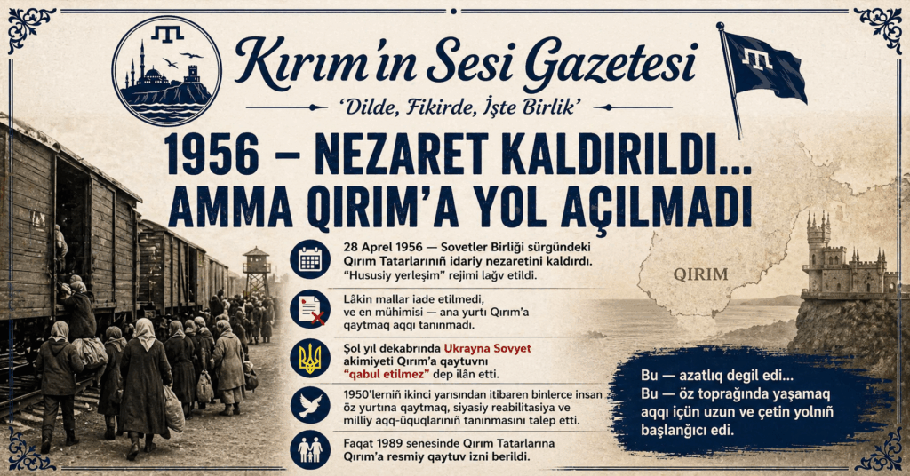 1950-nci yıllarnıñ ekinci yarısında biñlernen insan vatanğa qaytuv, siyasiy reabilitatsiya ve aqlarınıñ tanılması talebi ile ükümetke muracaat etti.