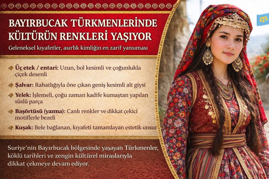 Bayırbucak Türkmen kadınlarının geleneksel giyimi sadece bir kıyafet değil; kimliğin, aidiyetin ve tarihsel sürekliliğin güçlü bir sembolüdür. Her desen, her renk ve her detay; yüzyılların birikimini günümüze taşıyan bir kültürel hafızayı temsil eder.