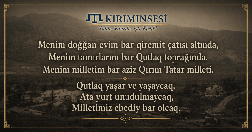 Kutlaq köyü, Sudaq regionı, Bizim köyimizni Gral töpesi qoruy. Aşağıda Karamat suv ambarı (barajı) ve dedem Ümer Ali oğlunıñ (1903-1947) rahmeti bar.