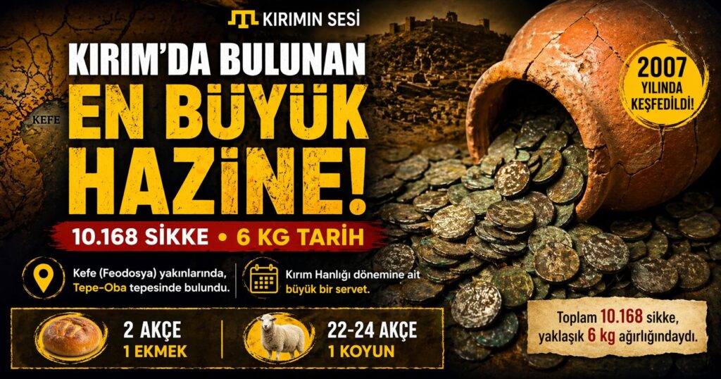 Kırım Hanlığının 10.168 sikkesi Kırım’da bulunan en büyük hazineydi. 
