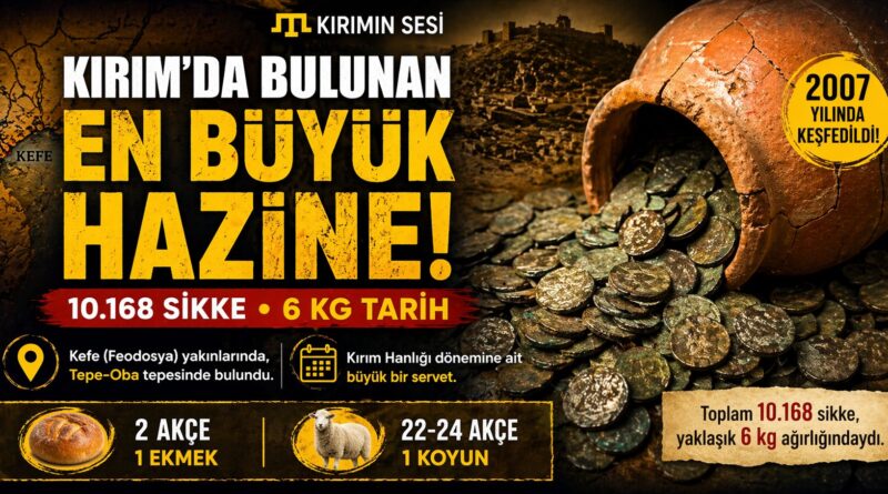 Kırım Hanlığının 10.168 sikkesi Kırım’da bulunan en büyük hazineydi.