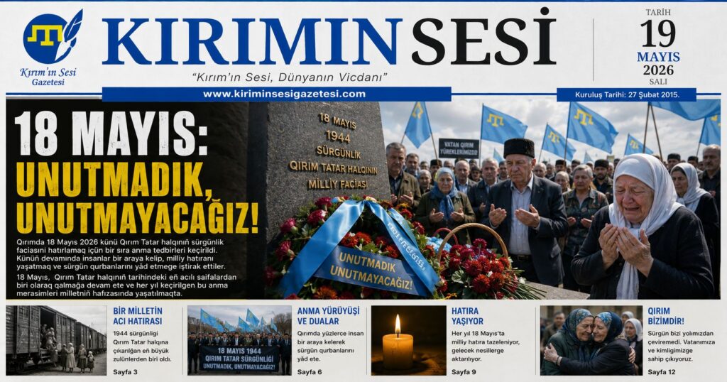 Qırımda 18 Mayıs 2026 künü, Sürgünlik qurbanlarınıñ hatırasını ebedileştirmek maqsadınen, tarlıqlarğa ve basqılarğa baqmadan keniş iştirakli matem tedbirleri keçirildi. Milletimiz öz kimligini ve keçmişini unıtmağanını kösterip, abidelerge çiçekler qoydı ve dualar oqudı.