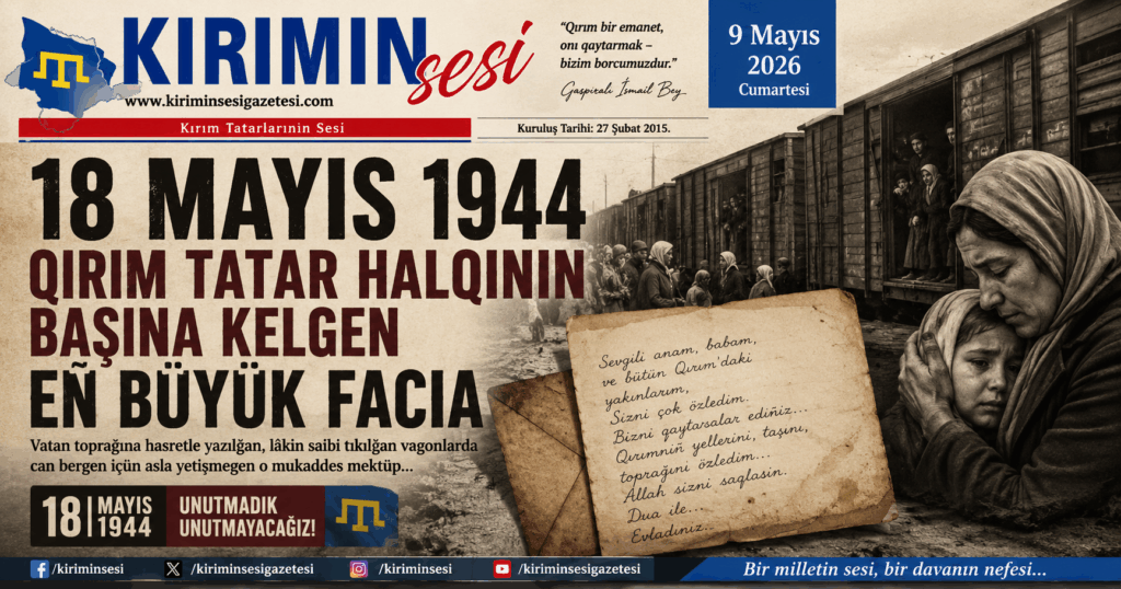 Vatan toprağına hasretle yazılğan, lâkin saibi tıkılğan vagonlarda can bergen içün asla yetişmegen o mukaddes mektüp.