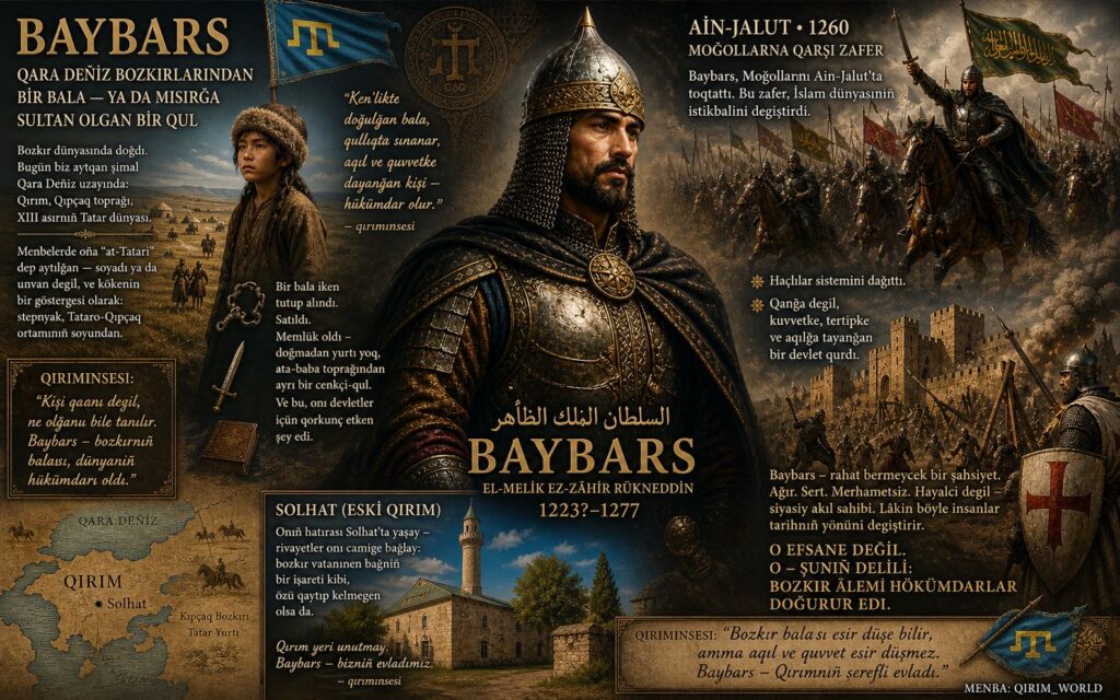 Tatar Qıpçaq müitiniñ evladı Baybars bir bala Mısırğa sultan olğan bir qul