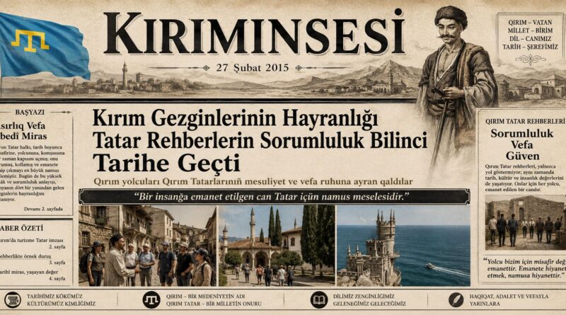 Men onıñ ellerine teslim etildim, meni qorçalamaq içün canını feda etmege azır edi. Deñizden otuz adım uzaqlıqta bulunğan bir qayağa yüregime yaqın olğan aziz bir adı yazmaq içün ondan bir daqqağa gizlendim. Tatar meni er yerde qıdırğan ve meni elâk oldı dep tüşünip, maña ne olğanını bilmek içün qomşu köyge ateş bermege bile azır edi."