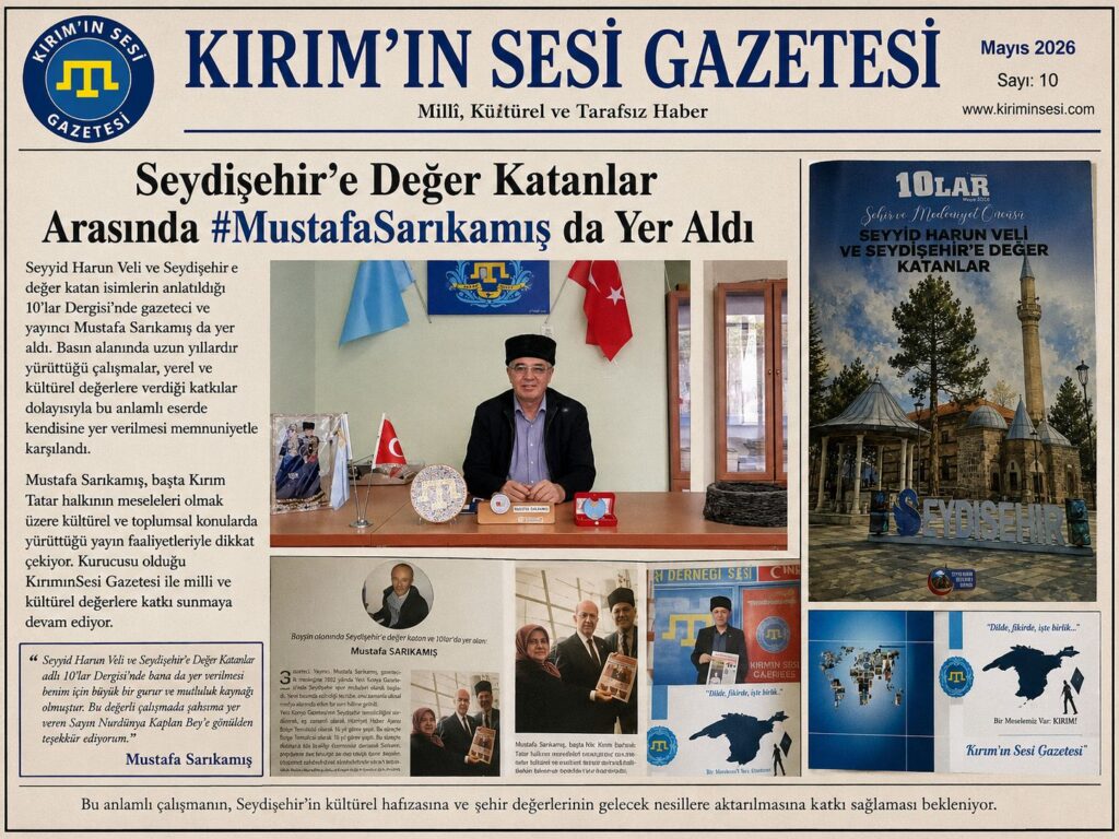 Sayın Nurdünya Kaplan Bey’e, Yenigün Gazetesi’ne ve gazeteci üstat Mustafa Güden’e gönülden teşekkür ediyorum.”