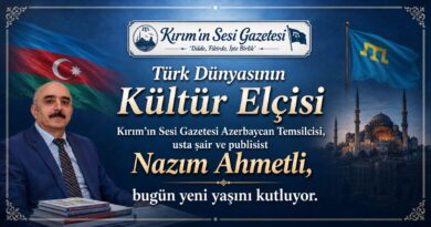 Kırım’ın Sesi Gazetesi ailesi olarak; kıymetli dostumuz, meslektaşımız ve büyük edibimiz Nazım Ahmetli’ye sağlıklı, huzurlu ve kaleminin bereketinin hiç eksilmediği uzun bir ömür diliyoruz.