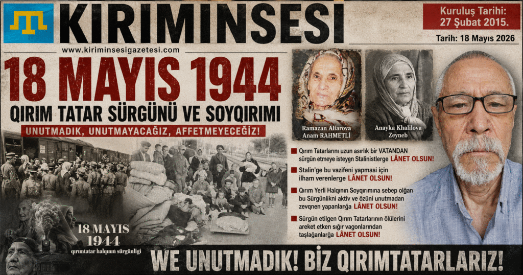 Ramazan Aliarova Anam RAHMETLİ Anayka Khalilova Zeyneb olmaq üzere Qırım Tatarlarını uzun asırlıq bır VATANDAN sürgün etmege istegen Stalinistlerge lânet olsun