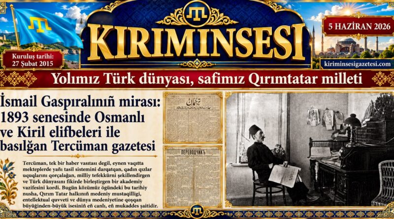 1893 senesinde Osmanlı ve Kiril elifbeleri ile basılğan Tercüman gazetesi