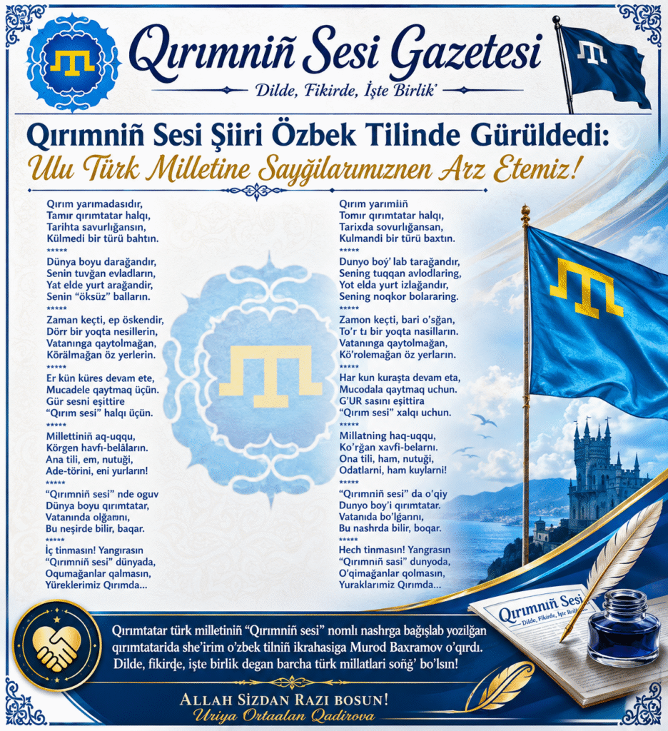 Qırımnıñ Sesi” Şiiri Özbek Tilinde Gürüldedi