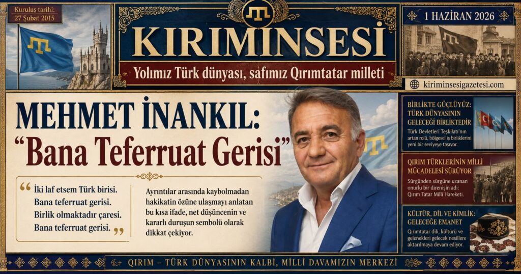 Mehmet İnankıl: “Bana Teferruat Gerisi”