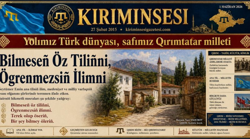 Bilmeseñ öz tiliñni, Ögrenmezsiñ ilimni. Terek olup öseriñ, Bir şey bilmey öleriñ.