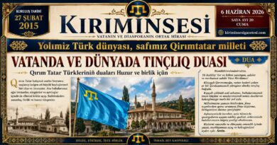 Qırım Tatar Türkleriniñ duaları Huzur ve birlik içün